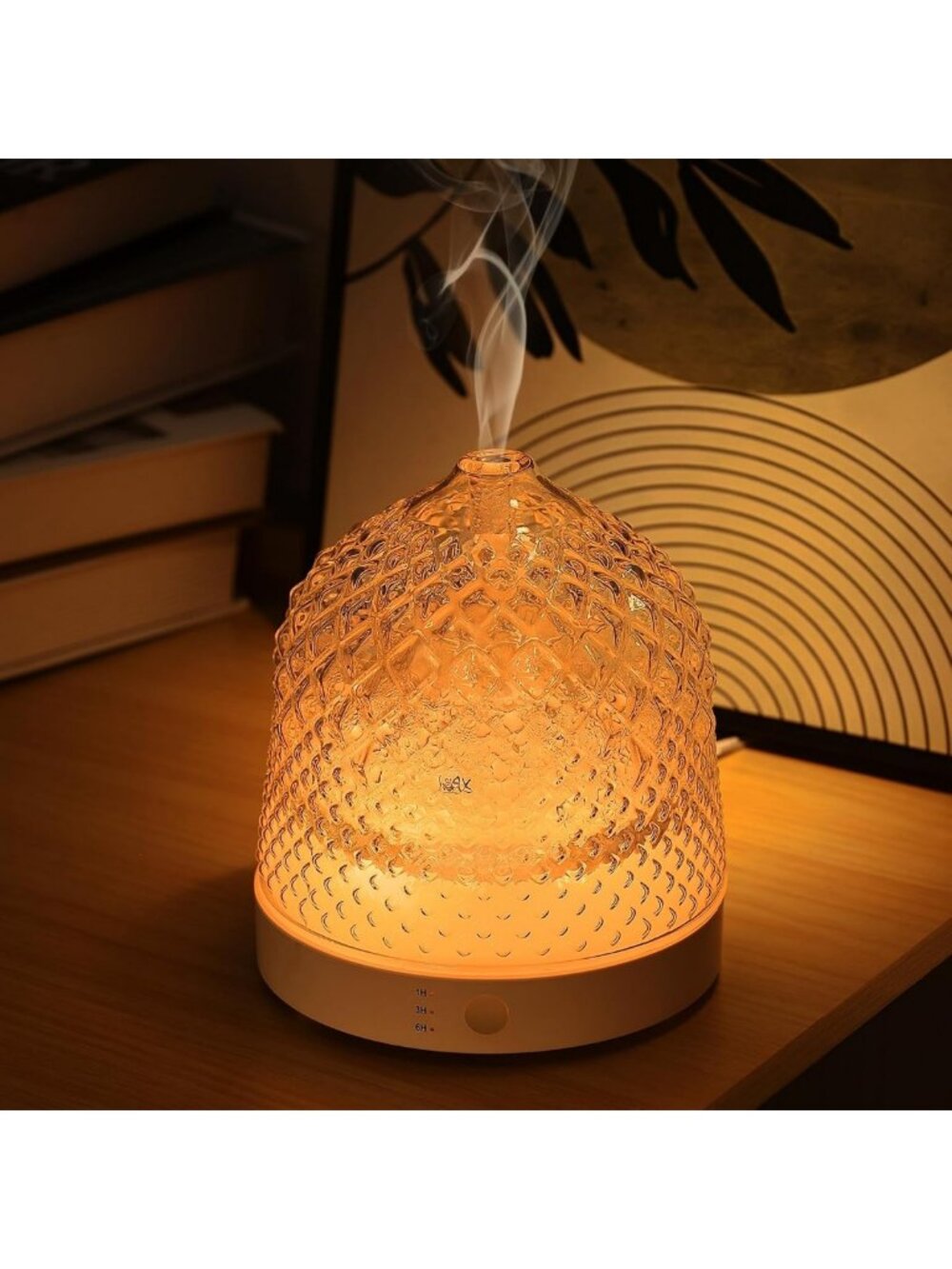 200ml Glass Essential Oil Diffuser - Ultrasonic Aroma Diffuser with Auto-Off